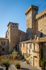 Obraz premium Towers of the medieval neighborhood of Bolsena. Viterbo, Lazio, Italy, Europe.