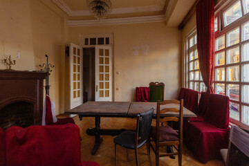 Old abandoned forgotten historical mansion interior