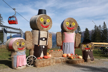 a family from straw bales in the alps, austria