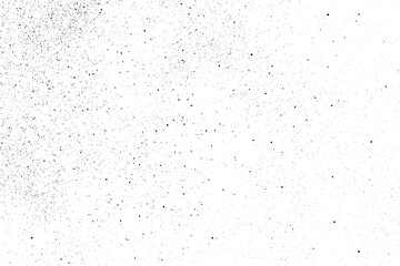 Distressed black texture. Dark grainy texture on white background. Dust overlay textured. Grain noise particles. Rusted white effect. Grunge design elements. Vector illustration, EPS 10.