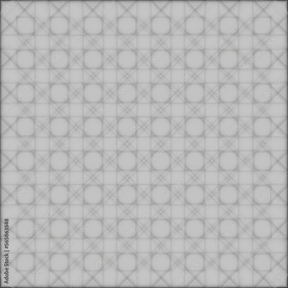 Wall mural gray tile and fabric pattern consisting of checkered relief shapes