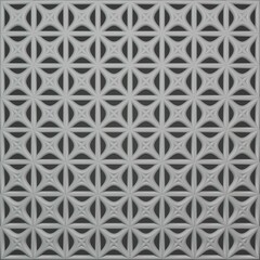 fabric and tile pattern in gray and black colors consisting of flower-like shapes