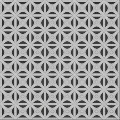 fabric and tile pattern in gray and black colors consisting of flower-like shapes