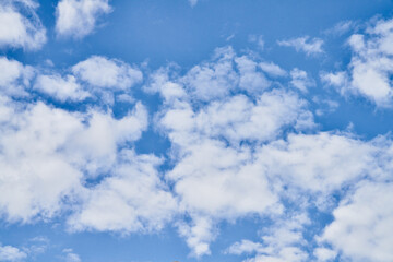 Beatiful blue sky with clouds on a sunny day