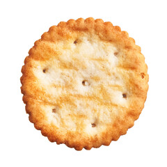  Delicious single salty biscuit over isolated white background