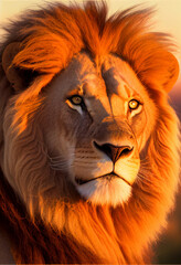 Naklejka premium lion head portrait