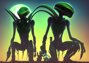 Alien Hunter, Generative AI Illustration
