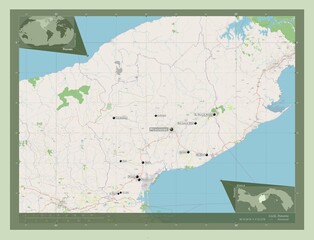 Cocle, Panama. OSM. Labelled points of cities