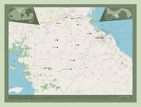 Herrera, Panama. OSM. Labelled points of cities