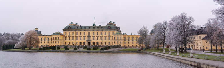Fototapeta na wymiar Stockholm, Sweden - January 22, 2023: Drottningholm Castle at winter time