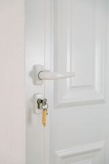 door handle and lock and key