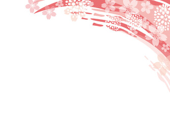 桜, 背景, 花, 春, フレーム, 和柄, 和風, 年賀状, イラスト, ベクター, 花びら, 植物, デザイン, テンプレート, ひなまつり,