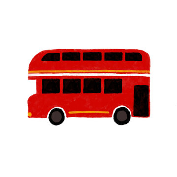 Side view of London double decker bus