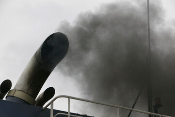 Pollution from a fishing vessel.