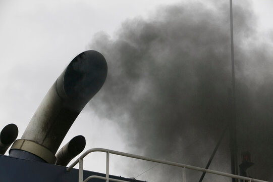 Pollution from a fishing vessel.