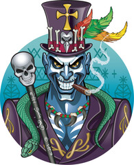 voodoo character baron samedi, a loa of the dead