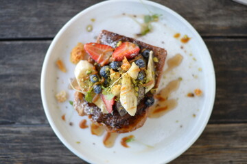Delicious French toast at the cafe