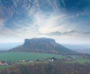 Lilienstein is a highly distinctive mountain in Saxon Switzerland