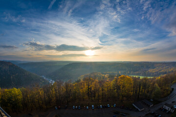 A magical sunset observed from the height of the Königstein Fortress