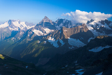 Mountains of the Caucasus in the evening light
