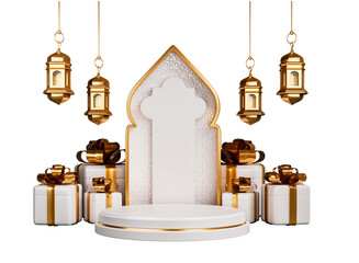 Ramadan Podium with gifts cutout