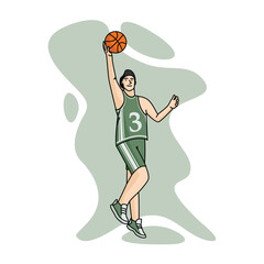Man playing basketball