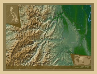 Kalinga, Philippines. Physical. Labelled points of cities