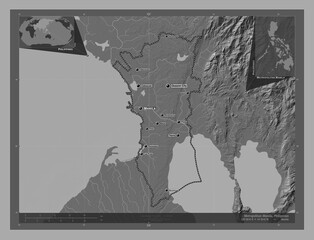 Metropolitan Manila, Philippines. Bilevel. Labelled points of cities