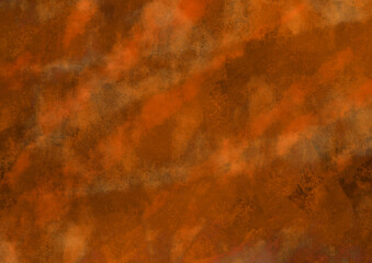 ストロークの見えるザラザラした茶色とオレンジの水彩風背景素材