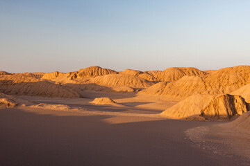 Fototapeta na wymiar Sand dunes in desert Lut in Iran, near Shahdad town.
