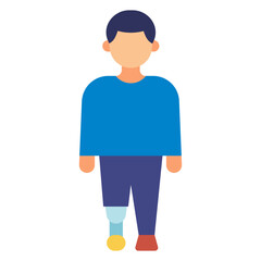 handicap man with prosthetic leg illustration