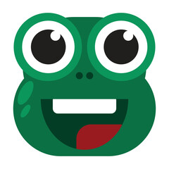 face happy frog cartoon illustration 