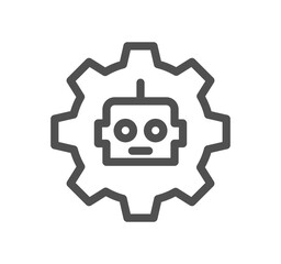 Robotic process automation related icon outline and linear vector.