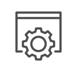 Robotic process automation related icon outline and linear vector.