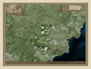 Yabucoa, Puerto Rico. High-res satellite. Labelled points of cities