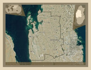 Al Shahaniya, Qatar. High-res satellite. Labelled points of cities