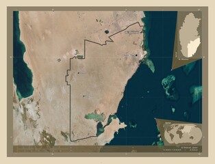 Al Wakrah, Qatar. High-res satellite. Labelled points of cities