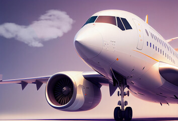 Fototapeta na wymiar Realistic Airplane. Illustration AI Generative