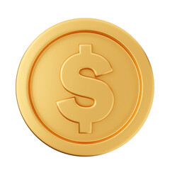 3d coin dollar gold icon illustration render