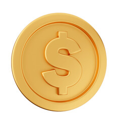 3d coin dollar gold icon illustration render