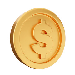 3d coin dollar gold icon illustration render