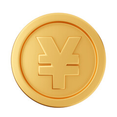 3d coin yen gold icon illustration render