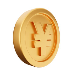 3d coin yen gold icon illustration render
