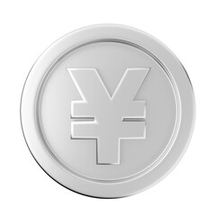 Obraz premium 3d coin yen silver icon illustration render