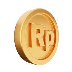 3d coin rupiah gold icon illustration render