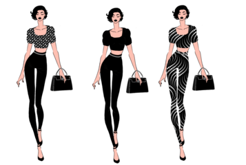 fashion model in black and white