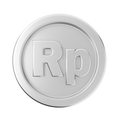 3d coin rupiah silver icon illustration render