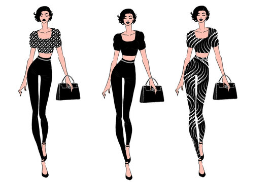 fashion model in black and white