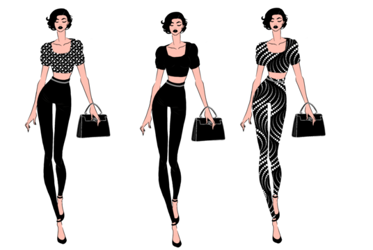 fashion model in black and white