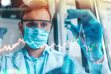 Doctor in the laboratory analyzes samples for scientific research